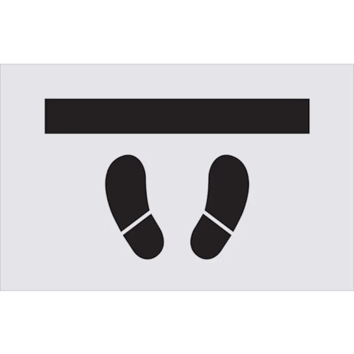 【CAINZ-DASH】アイマーク ステンシル とまれ(靴イラスト) プレートサイズ385×600mm AST-15【別送品】