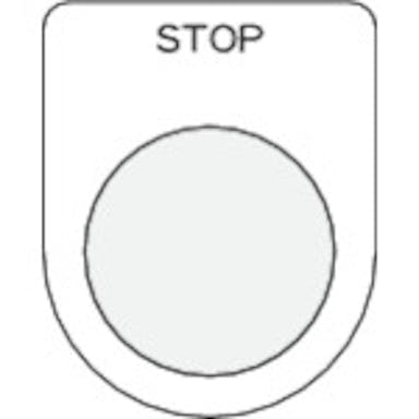 【CAINZ-DASH】アイマーク 押ボタン／セレクトスイッチ（メガネ銘板）　ＳＴＯＰ　黒　φ２２．５　４０×３０×２ｍｍ P22-36【別送品】