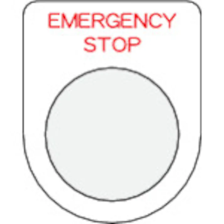 【CAINZ-DASH】アイマーク 押ボタン/セレクトスイッチ(メガネ銘板) EMERGENCY STOP 赤 φ30.5 50×40×2mm P30-42【別送品】