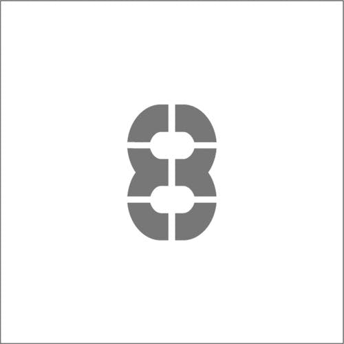 【CAINZ-DASH】アイマーク ステンシル　マグネット　８　文字サイズ５０×４０ｍｍ ASTM85040【別送品】