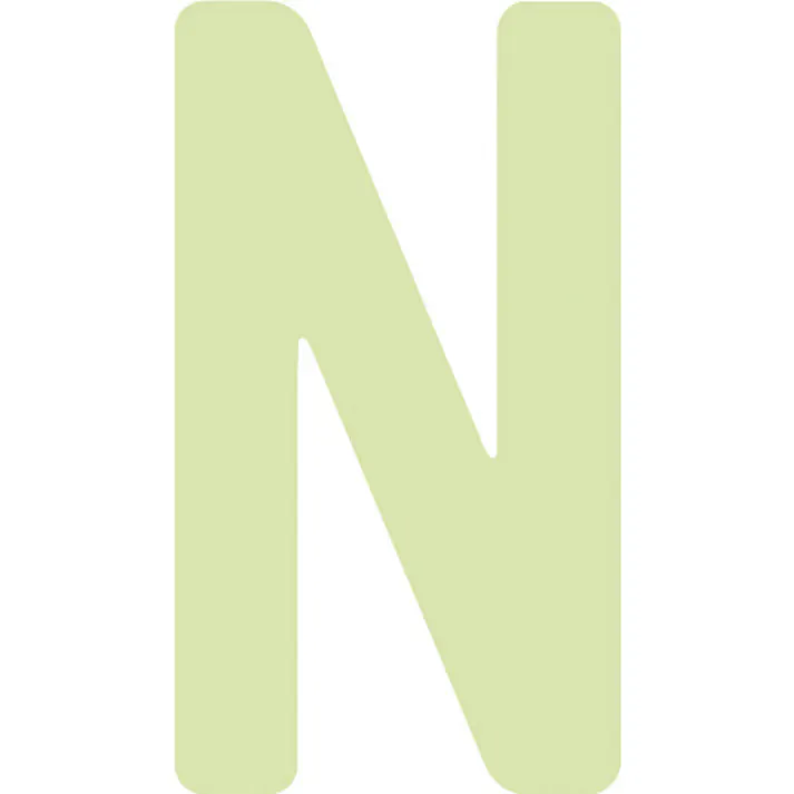 【CAINZ-DASH】アイマーク 非常用標識 中輝度蓄光カッテイング文字 英字 N 粘着シール 50×28mm AILUMI50-N【別送品】