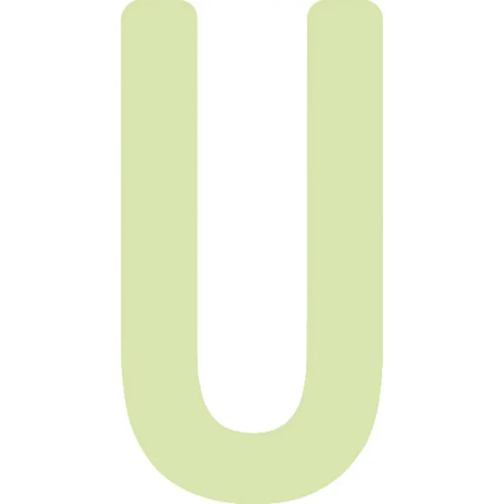 【CAINZ-DASH】アイマーク 非常用標識 中輝度蓄光カッテイング文字 英字 U 粘着シール 50×26mm AILUMI50-U【別送品】