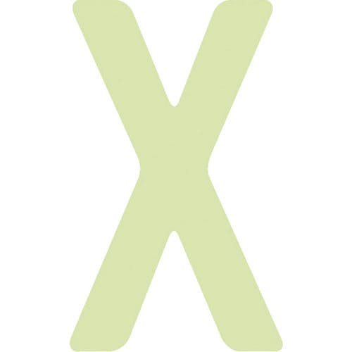 【CAINZ-DASH】アイマーク 非常用標識　中輝度蓄光カッテイング文字　英字　Ｘ　粘着シール　５０×３０ｍｍ AILUMI50-X【別送品】