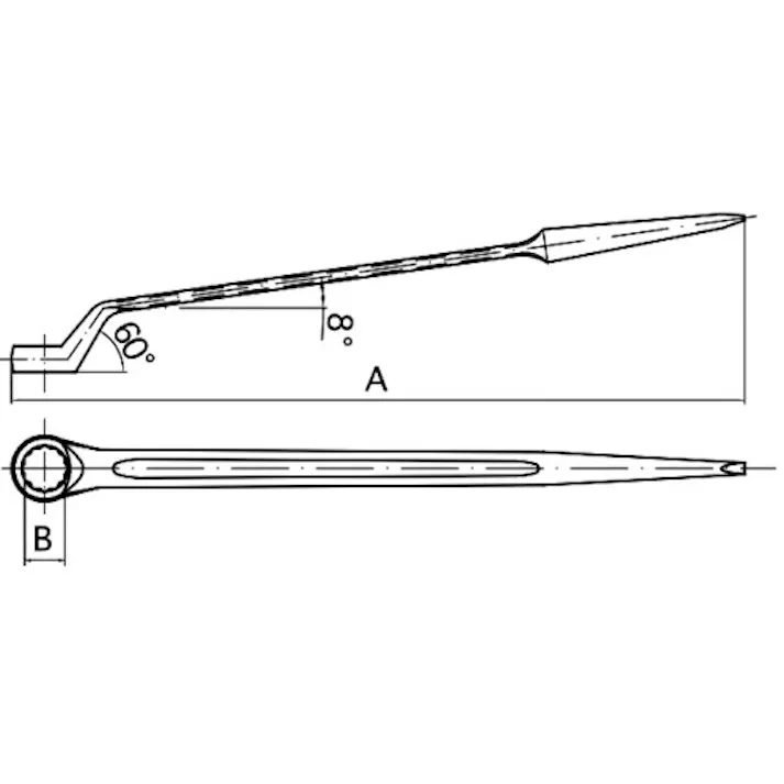 【CAINZ-DASH】ハマコS.S 防爆工具 シノ付片口メガネレンチ 二面幅寸法(mm):14 CBKP-14【別送品】