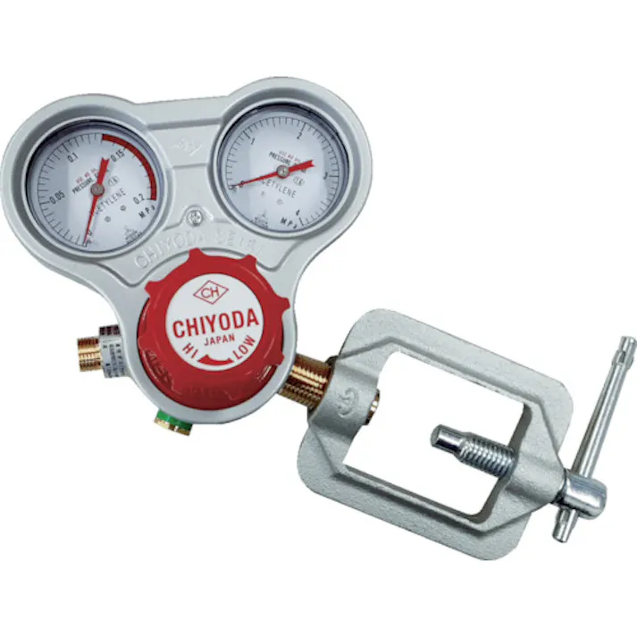 【CAINZ-DASH】千代田精機 アセチレン用調整器スタウト乾式安全器内蔵型 SRA-A【別送品】