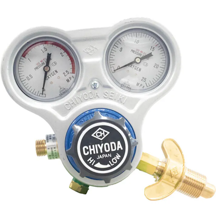 【CAINZ-DASH】千代田精機 酸素用調整器スタウト(関西式)乾式安全器内蔵型 SRO-A-W【別送品】