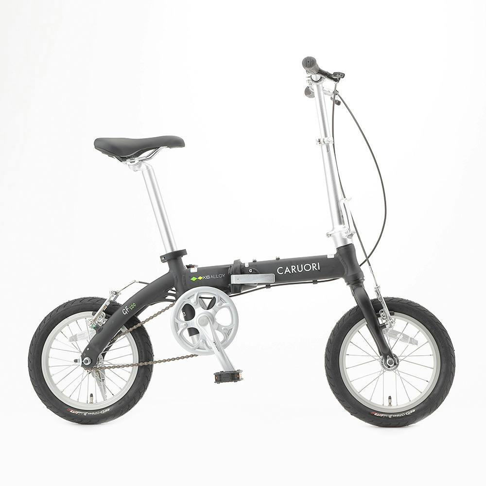 【自転車】《タキザワ》折り畳み車 CARUORI 14インチ アルミフォールディングバイク BK ブラック(販売終了)