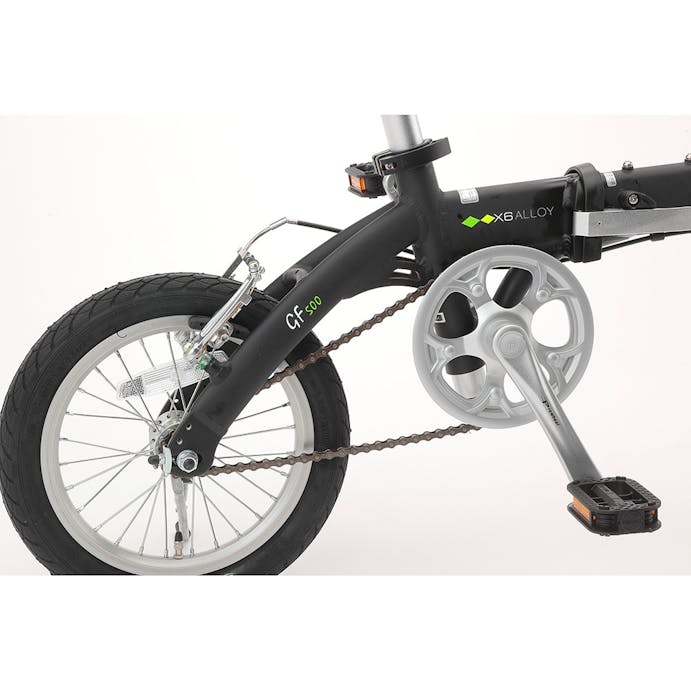 【自転車】《タキザワ》折り畳み車 CARUORI 14インチ アルミフォールディングバイク BK ブラック