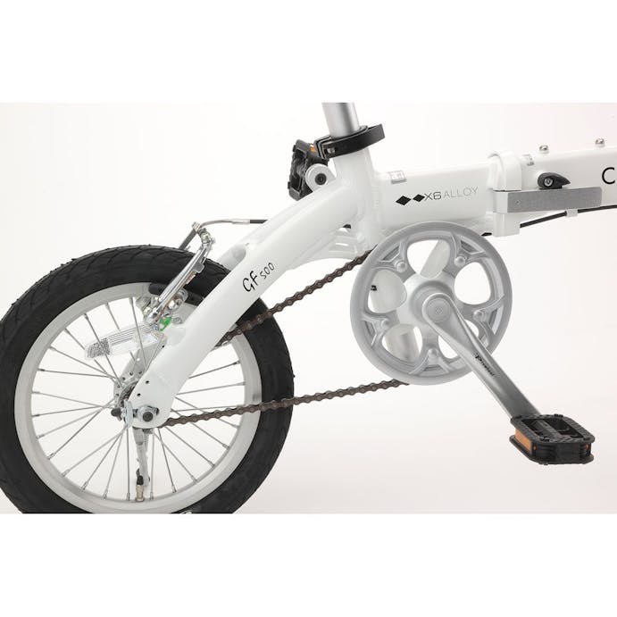 【自転車】《タキザワ》折り畳み車 CARUORI 14インチ アルミフォールディングバイク WH ホワイト