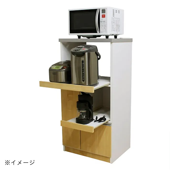 【オンライン限定】国産レンジ台米びつ付完成品II型 RB03NA【別送品】