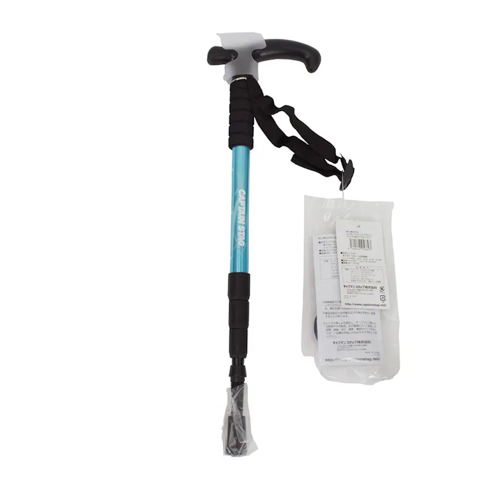 キャプテンスタッグ CAPTAIN STAG FEEL BOSCO トレッキングステッキ Tグリップ コンパクト4段スライド式 ブルー UM-2314