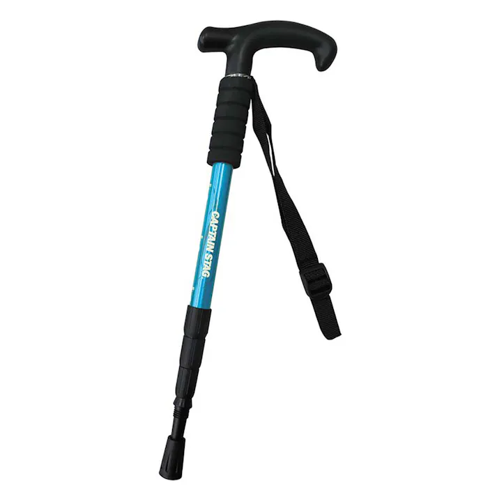 キャプテンスタッグ CAPTAIN STAG FEEL BOSCO トレッキングステッキ Tグリップ コンパクト4段スライド式 ブルー UM-2314