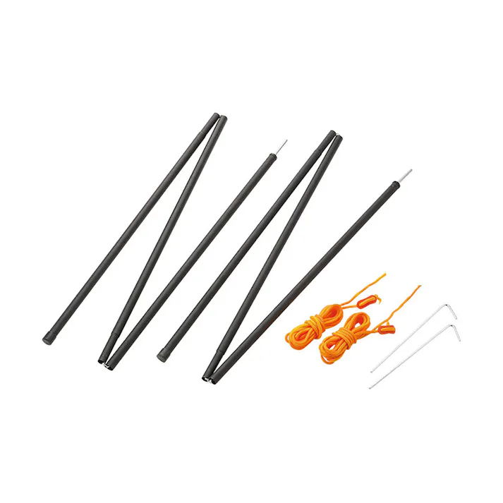 キャプテンスタッグ CAPTAIN STAG スチールポール160BK 2本セット (ロープ・ペグ付) UA-4515