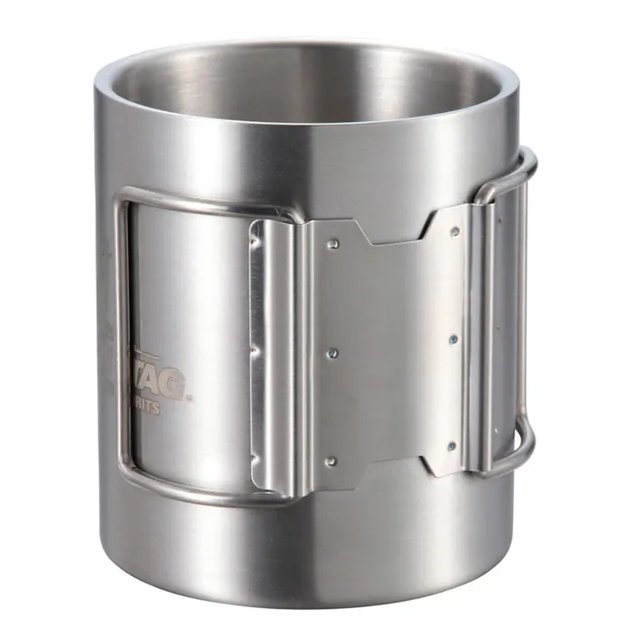 キャプテンスタッグ CAPTAIN STAG ダブルステンマグカップ350折りたたみハンドル UH-2019