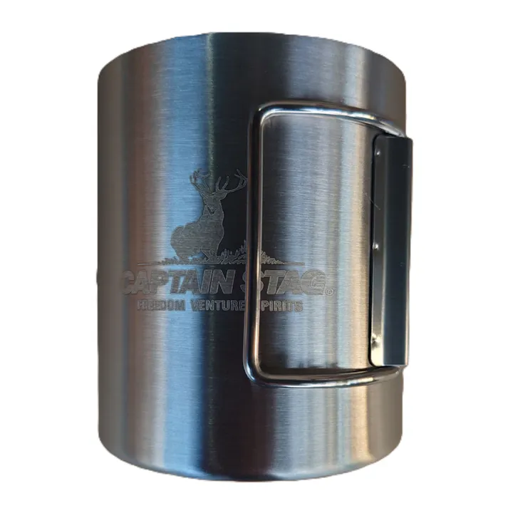 キャプテンスタッグ CAPTAIN STAG ダブルステンマグカップ350折りたたみハンドル UH-2019