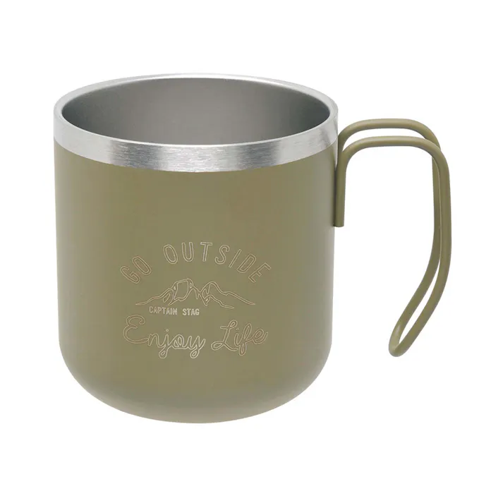 キャプテンスタッグ CAPTAIN STAG モンテ ダブルステンレスマグカップ 300 カーキ UE-3628