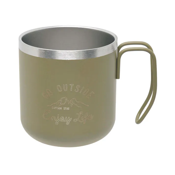 キャプテンスタッグ CAPTAIN STAG モンテ ダブルステンレスマグカップ 300 カーキ UE-3628