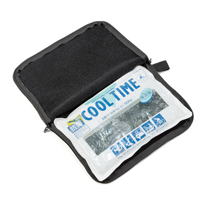 キャプテンスタッグ CAPTAIN STAG 保冷剤タオルポーチ Lサイズ ブラック UP-2727
