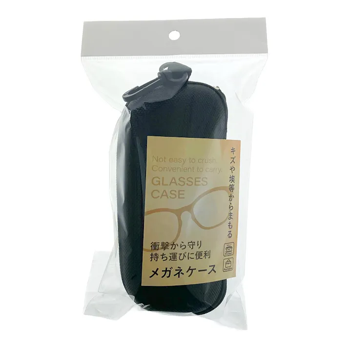 メガネケース セミハードタイプ ブラック WMK-10-BG