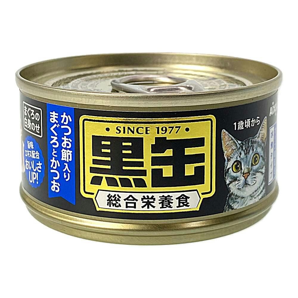 黒缶ミニ かつお節入りまぐろとかつお 80g | ペット用品（猫