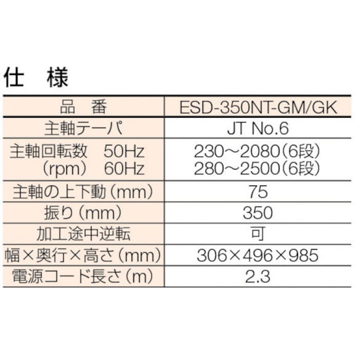 【CAINZ-DASH】遠州工業 タッピング兼用ボール盤 ESD-350NT-GM【別送品】