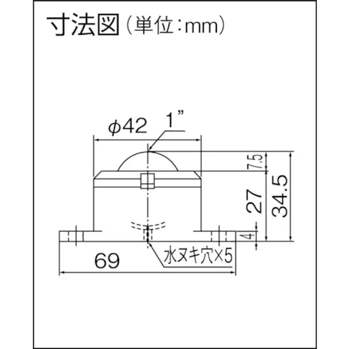 【CAINZ-DASH】井口機工製作所 上向用ボールキャスター イグチベアー IP-25W ポリアセタール製 IP-25W【別送品】