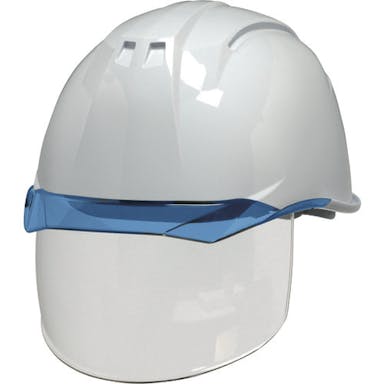 【CAINZ-DASH】ＤＩＣプラスチック安全資材営業部 透明バイザーヘルメット（シールド面付）　ＡＡ１１ＥＶＯ－ＣＳ　ＫＰ　白／ブルー AA11EVO-CS-HA6-KP-W/B【別送品】