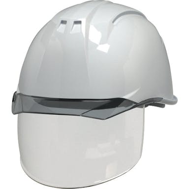 【CAINZ-DASH】ＤＩＣプラスチック安全資材営業部 透明バイザーヘルメット（シールド面付）　ＡＡ１１ＥＶＯ－ＣＳ　ＫＰ　白／スモーク AA11EVO-CS-HA6-KP-W/S【別送品】