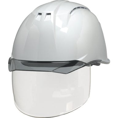 【CAINZ-DASH】ＤＩＣプラスチック安全資材営業部 透明バイザーヘルメット（シールド面付）　ＡＡ１１ＥＶＯ－ＣＳＷ　ＫＰ　白／スモーク AA11EVO-CSW-HA6-KP-W/S【別送品】