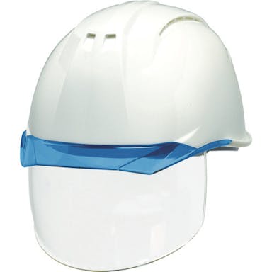 【CAINZ-DASH】ＤＩＣプラスチック安全資材営業部 透明バイザーヘルメット（シールド面付）　ＡＰ１１ＥＶＯ－ＣＳＷ　ＫＰ　白／ブルー AP11EVO-CSW-HA6-KP-W/B【別送品】