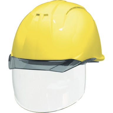 【CAINZ-DASH】ＤＩＣプラスチック安全資材営業部 透明バイザーヘルメット（シールド面付）　ＡＰ１１ＥＶＯ－ＣＳＷ　ＫＰ　黄色／スモーク AP11EVO-CSW-HA6-KP-Y/S【別送品】
