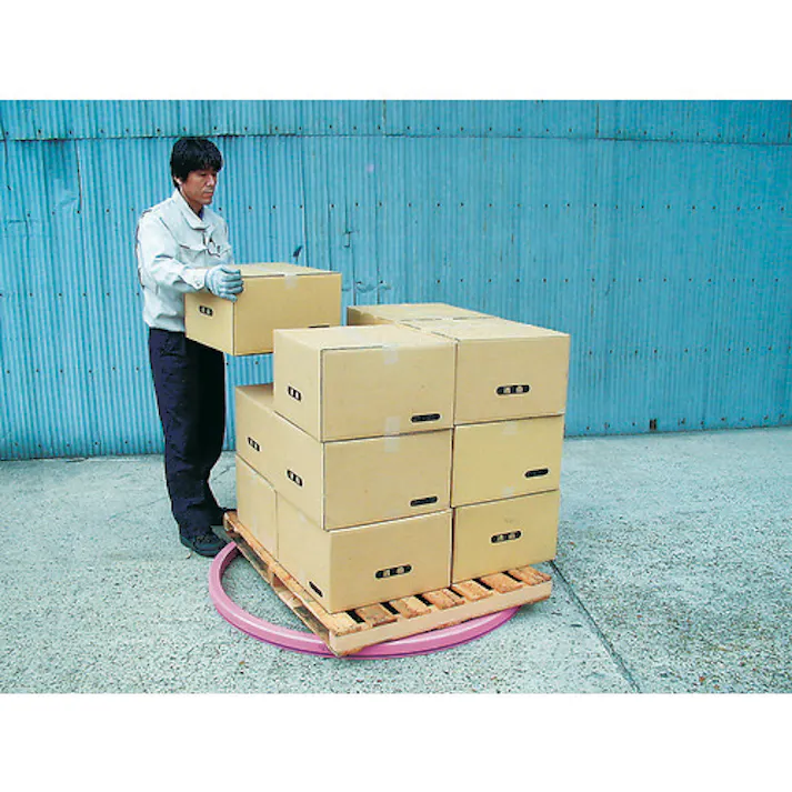 【CAINZ-DASH】大阪タイユー 回転台マワール エコノミータイプ ピンク 700kg 直径1000mm PTE-100【別送品】