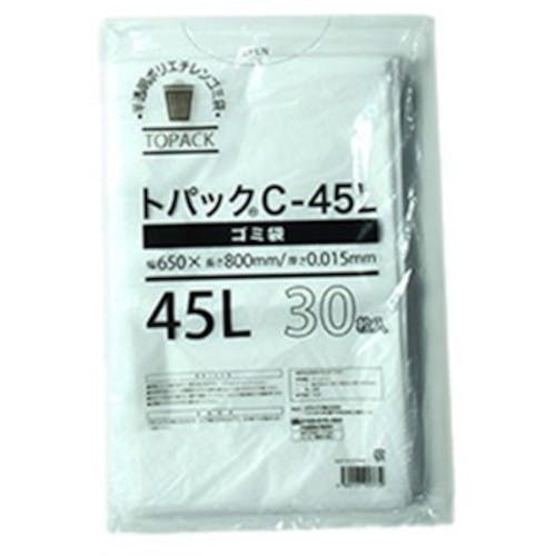オザックス トパックゴミ袋 C 45L 厚さ0.015mm 30枚 00442603 ゴミ袋 オザックス トパックゴミ袋 C 45L 厚さ0.015mm 30枚 00442603 ゴミ袋