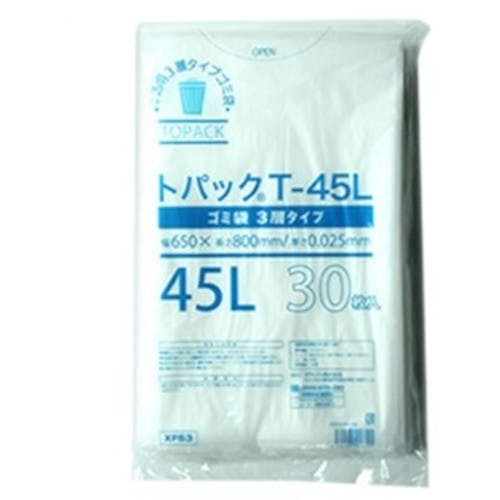 オザックス トパックゴミ袋 T 45L 厚さ0.025mm 30枚 00442623 ゴミ袋 オザックス トパックゴミ袋 T 45L 厚さ0.025mm 30枚 00442623 ゴミ袋