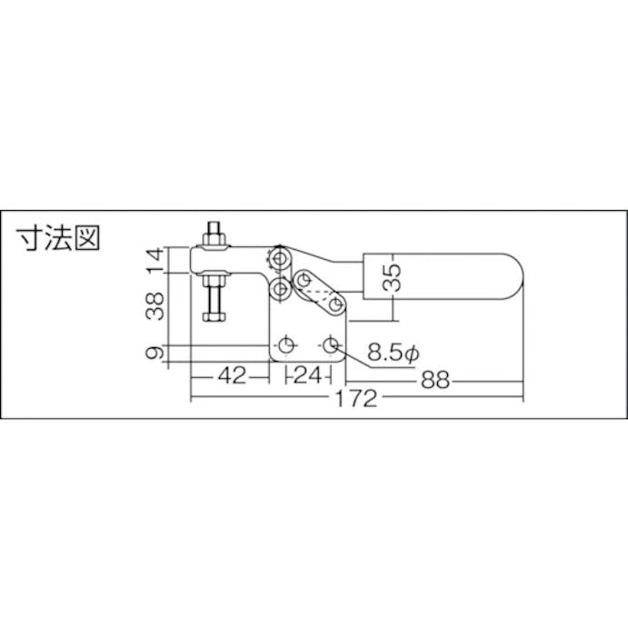 【CAINZ-DASH】大阪角田興業 ハンドル横型トグルクランプ　Ｎｏ．３８Ｓ小 KC-38S-S【別送品】