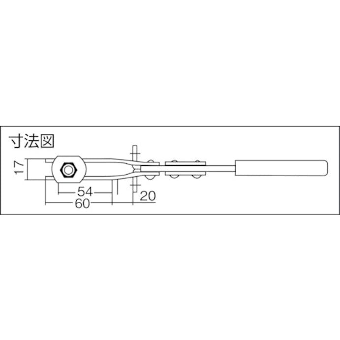 【CAINZ-DASH】大阪角田興業 ハンドル横型トグルクランプ（下方押え型）　Ｎｏ．３８Ｃ大　締圧力２．８ｋＮ KC-38C-L【別送品】