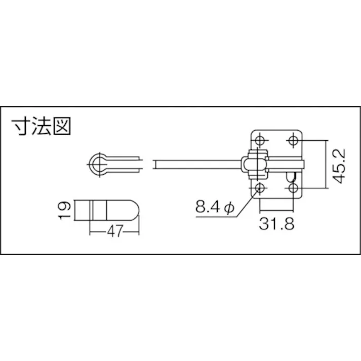 【CAINZ-DASH】大阪角田興業 ハンドル縦型トグルクランプ(下方押え型) No.HV550 締圧力3.4kN KC-HV550【別送品】