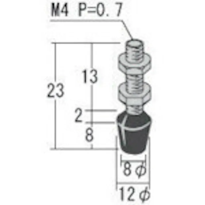 【CAINZ-DASH】大阪角田興業 ゴム付ボルト M4X13 RBT-4S【別送品】