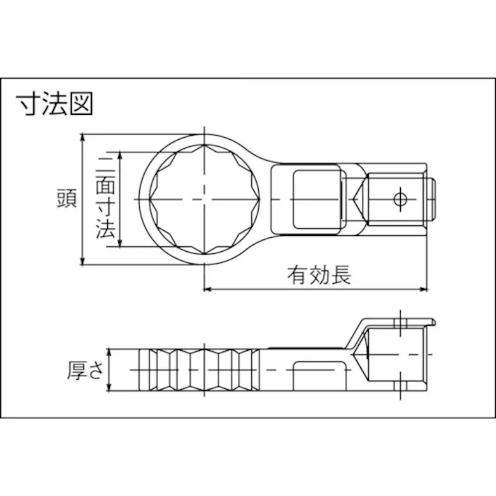 【CAINZ-DASH】東日製作所 リングヘッド 許容トルク59.0 全長76mm 二面寸法16.0mm RH15DX16【別送品】