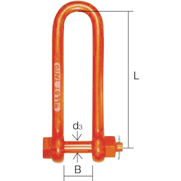 【CAINZ-DASH】大洋製器工業 強力長シャックル　４ｔ（１９×１６０）（１００７５６１） TSL4X160【別送品】