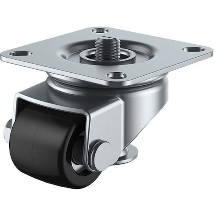 【CAINZ-DASH】ユーエイ キャスター事業部 プレート式 自在 アジャスター付キャスター 強化ナイロン 車輪径50mm AFタイプ AF型 取付寸法80×80(75×75) AF-50【別送品】