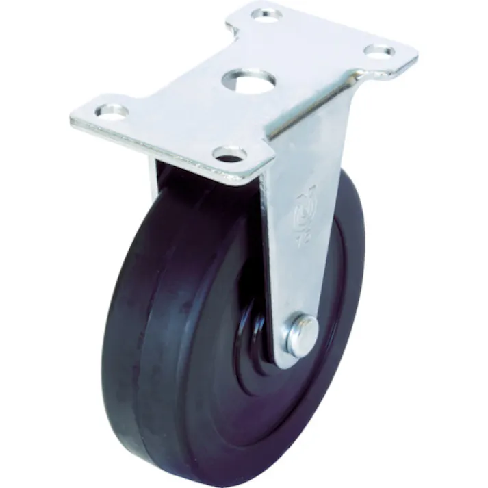 【CAINZ-DASH】ユーエイ キャスター事業部 プレート式 固定 キャスター ゴム 車輪径125mm Eタイプ ER型 取付寸法82×40 ER-125RH【別送品】