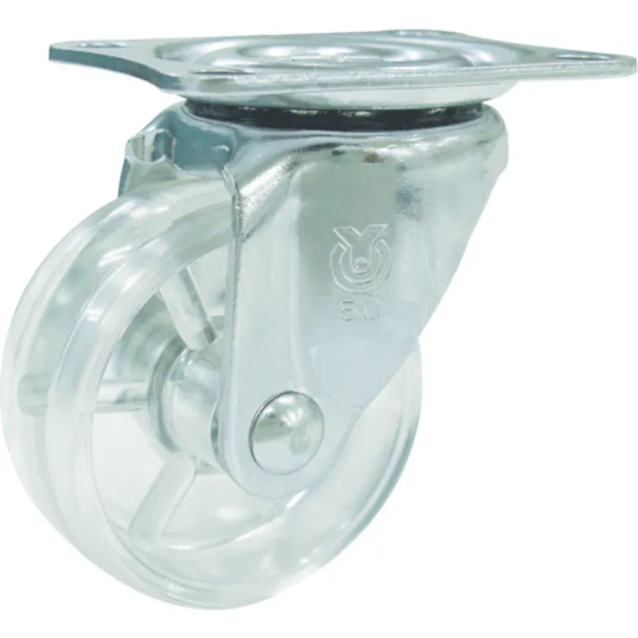 【CAINZ-DASH】ユーエイ キャスター事業部 プレート式 自在 キャスター 緑ポリカーボネート 車輪径25mm Gタイプ G型 取付寸法28×23 G-25PC-G【別送品】