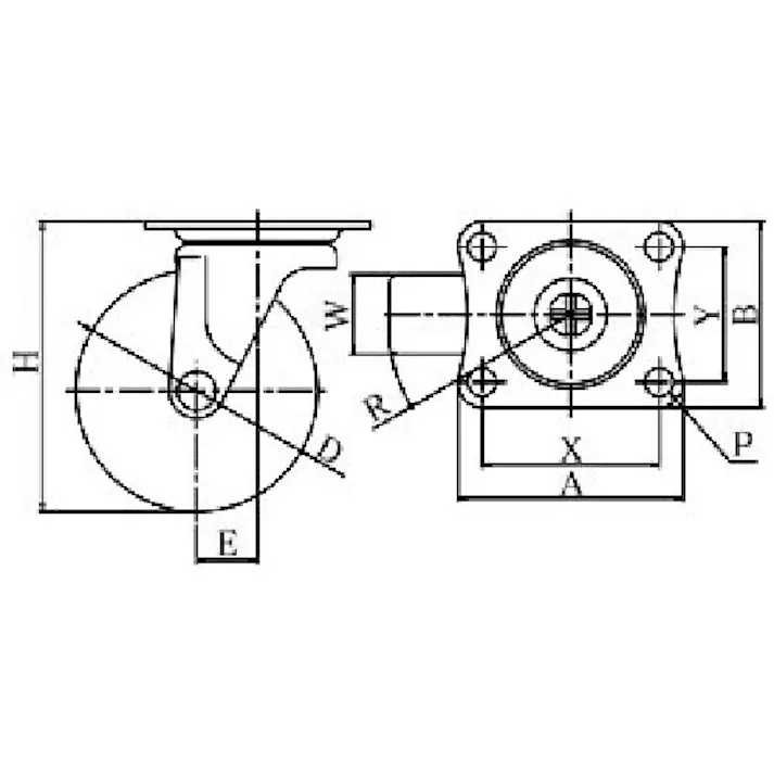 【CAINZ-DASH】ユーエイ キャスター事業部 プレート式 自在 キャスター 緑ポリカーボネート 車輪径25mm Gタイプ G型 取付寸法28×23 G-25PC-G【別送品】