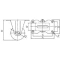 【CAINZ-DASH】ユーエイ　キャスター事業部 プレート式　固定　低床キャスター　フェノール　車輪径７５ｍｍ　　Ｈタイプ　ＨＲ型　取付寸法１０３×５２ HR-75PB【別送品】