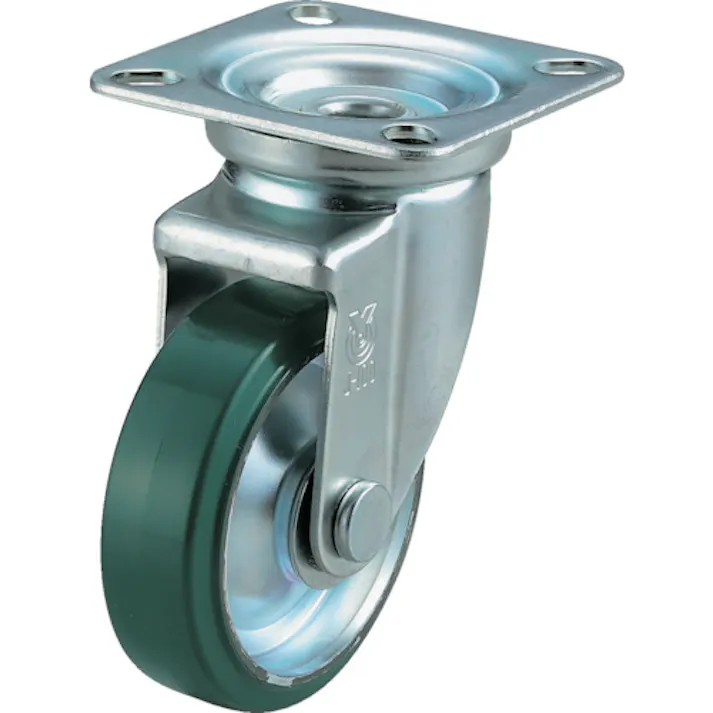 【CAINZ-DASH】ユーエイ キャスター事業部 プレート式 自在 キャスター ウレタン 車輪径130mm Jタイプ J型 取付寸法82×82(75×75) UWJ-130【別送品】