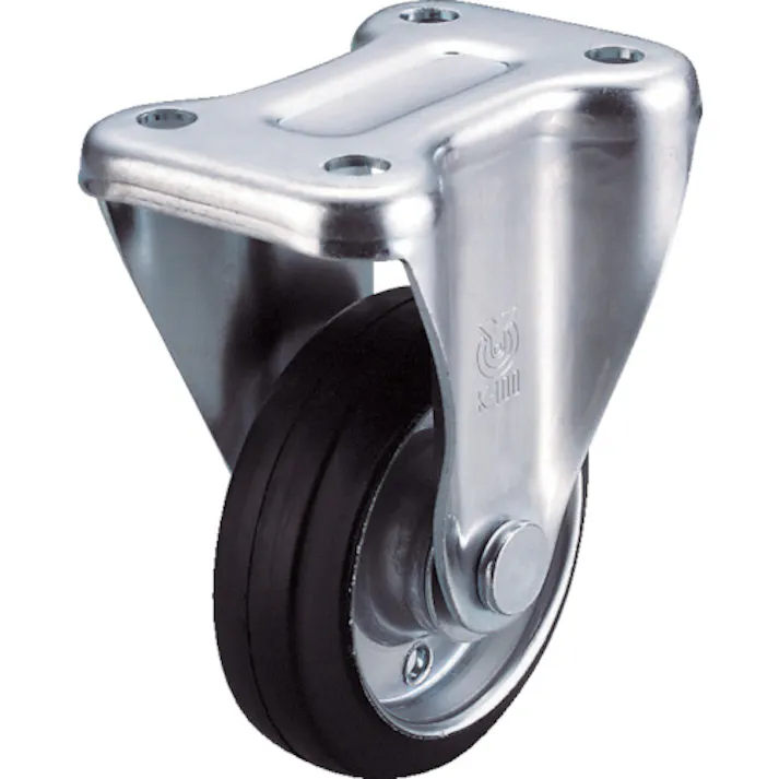 【CAINZ-DASH】ユーエイ キャスター事業部 プレート式 固定 キャスター ゴム 車輪径130mm Jタイプ K型 取付寸法100×56 WK-130【別送品】