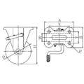 【CAINZ-DASH】ユーエイ　キャスター事業部 プレート式　固定　キャスター　ゴム　車輪径１００ｍｍ　ストッパー付き　Ｊタイプ　ＫＢ（Ｒ）型　取付寸法８０×４５ WKB-100R【別送品】