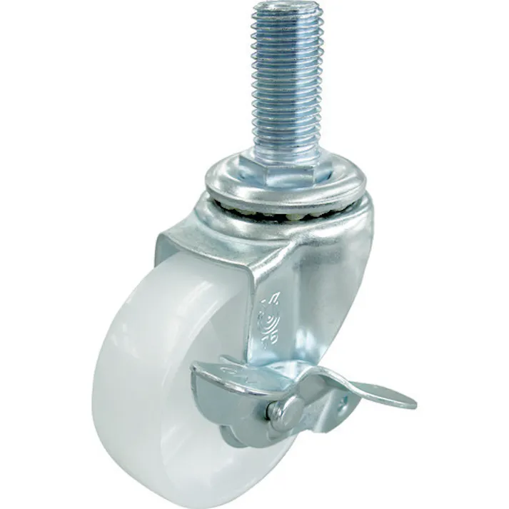 【CAINZ-DASH】ユーエイ キャスター事業部 ねじ込み式 自在 キャスター ナイロン 車輪径75mm ストッパー付き Sタイプ ST-S型 ネジ寸法W3/4×40山数10 ST-75NS-W3/4-40【別送品】