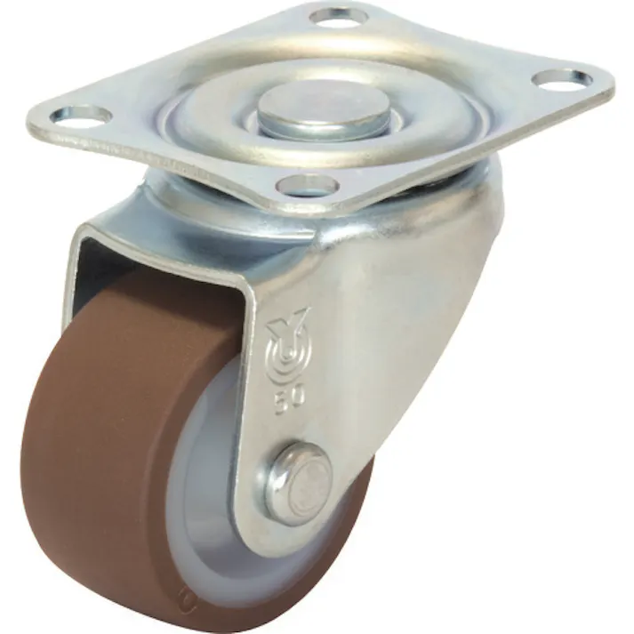 【CAINZ-DASH】ユーエイ キャスター事業部 プレート式 自在 キャスター ウレタン 車輪径75mm Sタイプ SG型 取付寸法55×42 SG-75UR【別送品】